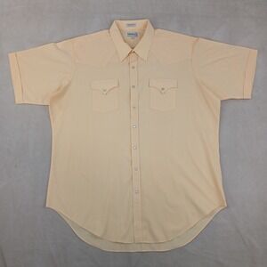 Sheplers 19‎ Tall 2XLT Mens Shirt 27x33 Western Cowboy Short Sleeve FLAWS Pearl
